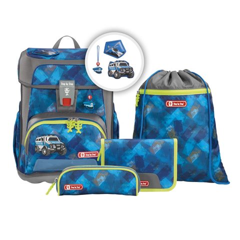 ŠKOLNÍ AKTOVKA CLOUD PRO PRVŇÁČKY - 5-DÍLNÝ SET, STEP BY STEP POLICIE, CERTIFIKÁT AGR