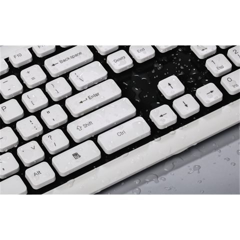 HAMA KLÁVESNICE COVO, VODĚODOLNÁ, KABELOVÁ, ČERNÁ/BÍLÁ