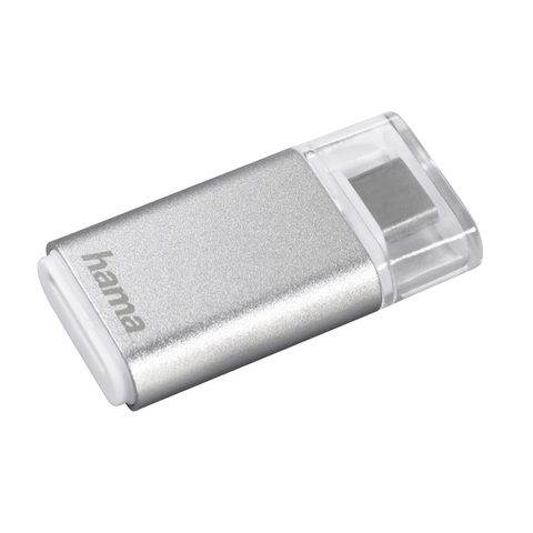 HAMA ČTEČKA KARET USB 3.1 TYP C, OTG , MICROSD, STŘÍBRNÁ