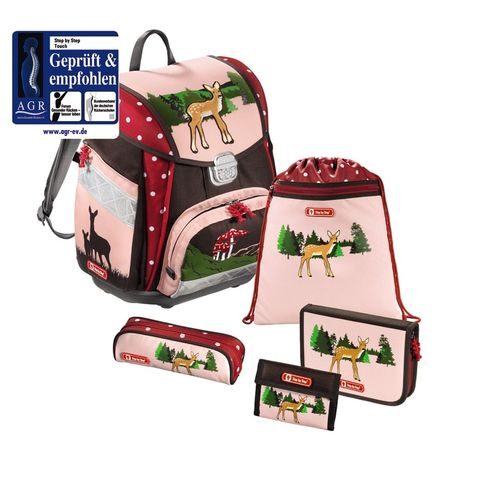 ŠKOLSKÁ AKTOVKA - 5-DIELNY SET STEP BY STEP SRNČEK, CERTIFIKÁT AGR