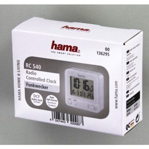 HAMA RC 540 RADIO CONTROLLED ALARM CLOCK, WITH NIGHT LIGHT FUNCTION, WHITE