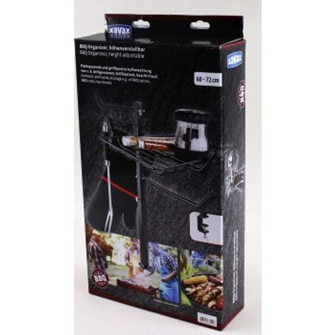 XAVAX ODKLÁDACÍ DRŽÁK PRO GRIL, VÝŠKOVĚ NASTAVITELNÝ (60-72 CM), ČERNÝ