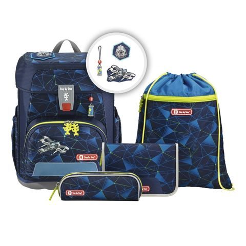 ŠKOLNÍ AKTOVKA CLOUD PRO PRVŇÁČKY - 5-DÍLNÝ SET, STEP BY STEP VESMÍRNÁ LOĎ, CERTIFIKÁT AGR