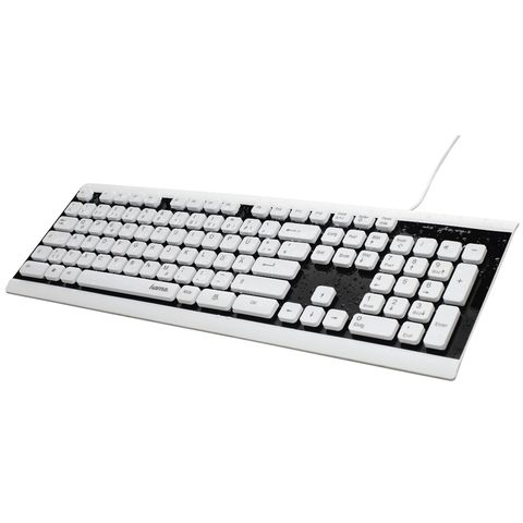 HAMA KLÁVESNICE COVO, VODĚODOLNÁ, KABELOVÁ, ČERNÁ/BÍLÁ