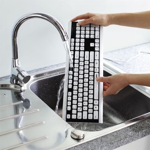 HAMA KLÁVESNICE COVO, VODĚODOLNÁ, KABELOVÁ, ČERNÁ/BÍLÁ