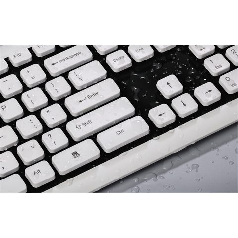 HAMA KLÁVESNICE COVO, VODĚODOLNÁ, KABELOVÁ, ČERNÁ/BÍLÁ