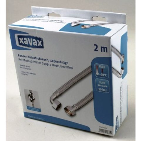 XAVAX REINFORCED WATER SUPPLY HOSE, BEVELLED, 2 M