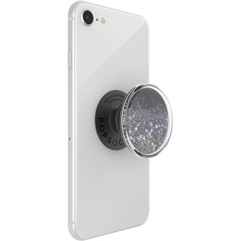 POPSOCKETS POPGRIP GEN.2, TIDEPOOL STARRING SILVER, STŘÍBRNÉ TŘPYTKY V TEKUTINĚ