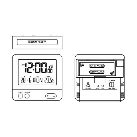 HAMA RC 540 RADIO CONTROLLED ALARM CLOCK, WITH NIGHT LIGHT FUNCTION, WHITE