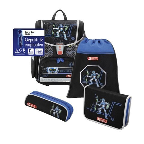 ŠKOLNÍ AKTOVKA TOUCH2 PRO PRVŇÁČKY - 4-DÍLNÝ SET, STEP BY STEP ROBOT, CERTIFIKÁT AGR