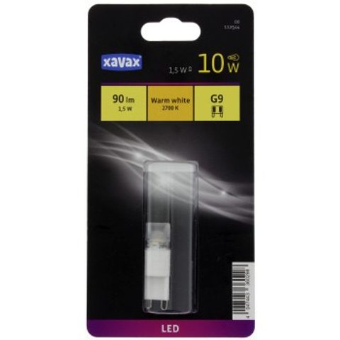 XAVAX LED BULB, G9, 90LM REPLACES 10W CAPSULE, WARM WHITE