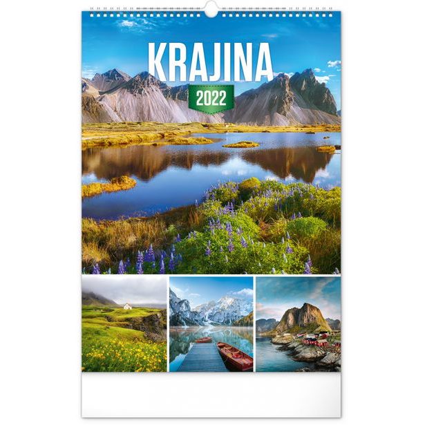 Nástěnný kalendář Krajina 2022, 33 × 46 cm Baagl