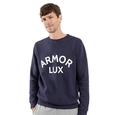 Bluza bawełniana z nadrukiem Armor Lux Heritage Sweatshirt - Navy