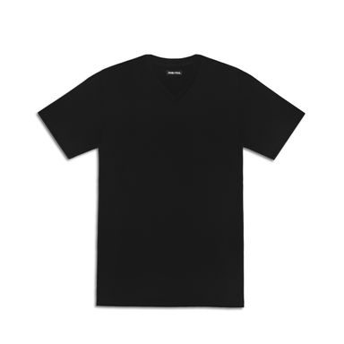 Porządny T-shirt John & Paul - czarny (V-neck)