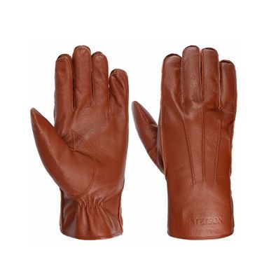 Rękawiczki zimowe ze skóry świńskiej nappa - Brown