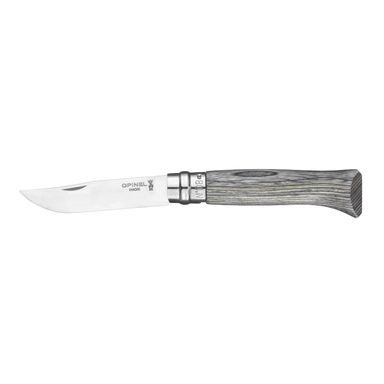 Nóż składany Opinel VRI N°08 Inox z laminowaną brzozową rękojeścią (szary)