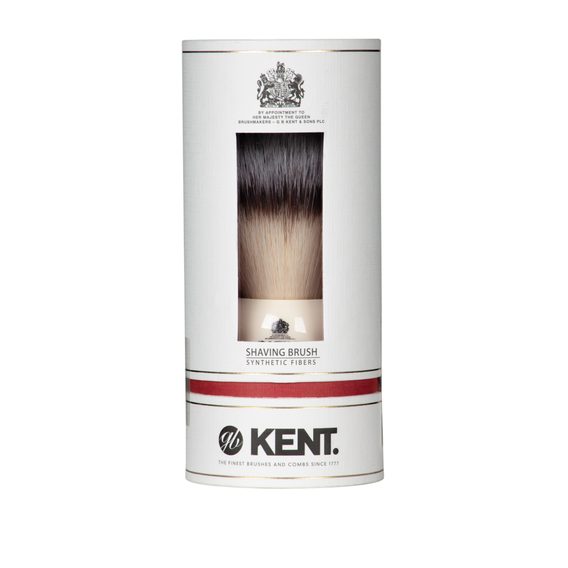 Średni pędzel do golenia Kent BK8S z włosiem syntetycznym - biały
