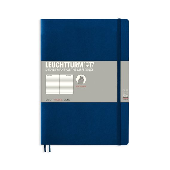 Duży notatnik LEUCHTTURM1917 Composition Softcover Notebook - B5, miękka okładka, w linie, 123 strony