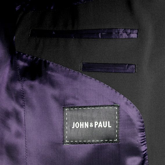 Garnitur wełniany John & Paul - czarny