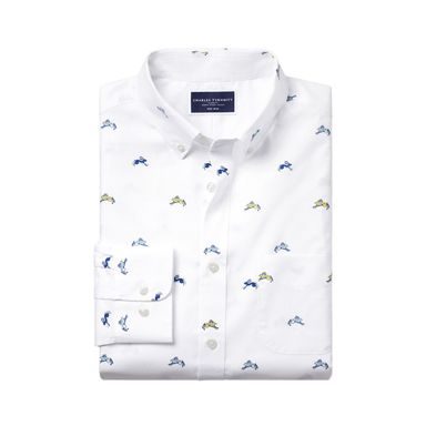 Charles Tyrwhitt Pure Linen Shirt — Cobalt Blue