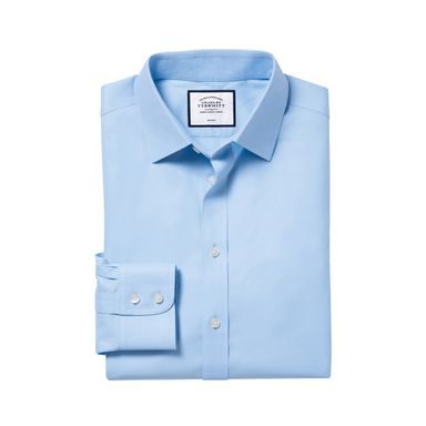 Charles Tyrwhitt Pure Linen Shirt — Cobalt Blue