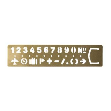 Șablon din alamă pentru desen și marcaj cu numere TRAVELER'S COMPANY BRASS PRODUCTS