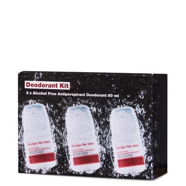 Set cadou de antiperspirante solide fără alcool Recipe for Men (3 x 60 ml)