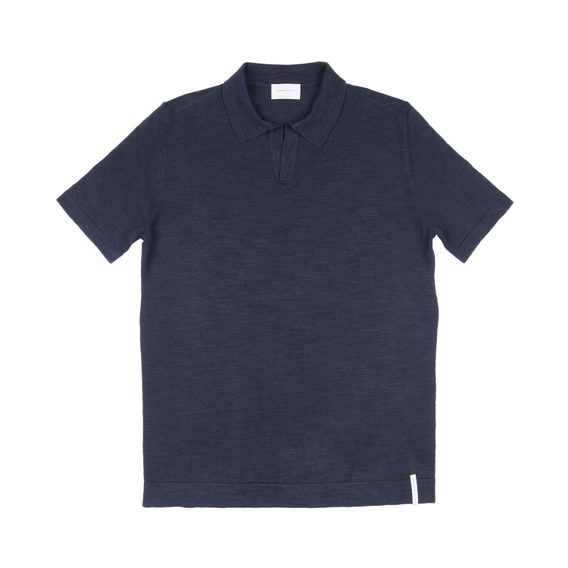 Brooksfield Single Jersey Sweater Polo — Navy