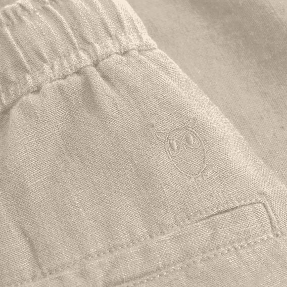 Pantaloni scurți din in Knowledge Cotton Apparel — Light Feather Gray