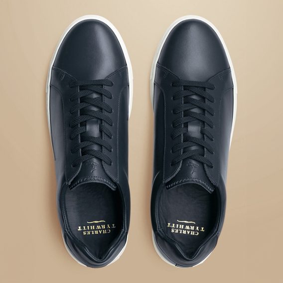 Charles Tyrwhitt Leather Sneakers — Navy
