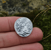 TETRADRACHMA ALEXANDRA VELIKÉHO, REPRODUKCE, STŘÍBRO 925 - ŘECKO, MINCE