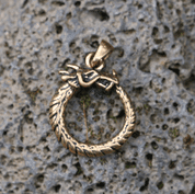 JORMUNGANDR, HAD Z MIDGARDU, UROBOROS, BRONZOVÝ AMULET 25MM - VIKINGSKÉ AMULETY