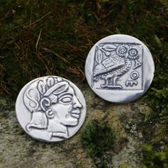 Athénská Tetradrachma, stříbrná mince replika Ag 925