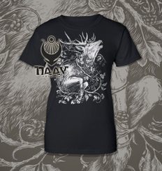 JELEN, dámské tričko černé, druidská kolekce