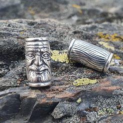 VIKING BEARD RING - korálek do vousů, Greybeard, stříbro 925