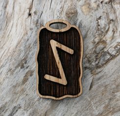 IHWAZ - runový dřevěný amulet