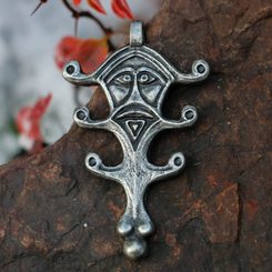 VELES, reprodukce slovanského amuletu, zinek starostříbro
