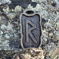 RAIDHO - runový amulet zinek staromosaz