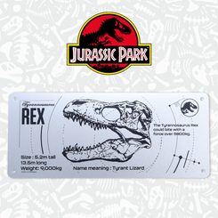 Jurassic Park Tin Sign T-Rex Schematic - cedulka Jurský Park