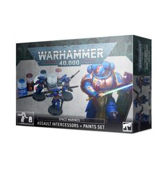 WARHAMMER 40K Space Marines: Assault Intercessors + Paints Set