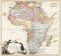 AFRIKA 1795, historická mapa, faksimile