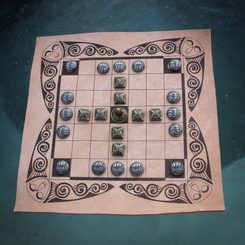 FIDCHELL keltská desková hra verze CÚ CHULAINN s koženou deskou