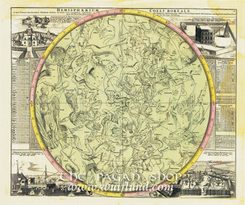 MAPA NOČNÍ OBLOHY, historická mapa, faksimile