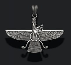ASHUR, asyrský Bůh války, talisman, stříbrný šperk, Ag 925
