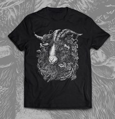 KOZEL, pánské tričko černé, druidská kolekce