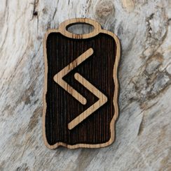 JERA, dřevěný amulet - runa