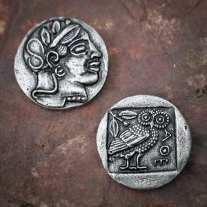 ATHÉNSKÁ TETRADRACHMA, REPLIKA - ŘECKO, MINCE{% if kategorie.adresa_nazvy[0] != zbozi.kategorie.nazev %} - MINCE{% endif %}