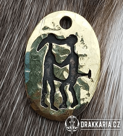 ELSKERE, MILENCI, SKALNÍ RYTINA TANUM, ŠVÉDSKO, MOSAZNÝ AMULET