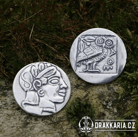 ATHÉNSKÁ TETRADRACHMA, STŘÍBRNÁ MINCE REPLIKA AG 925