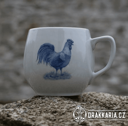 KOHOUT, HRNEK 0,3L, ČESKÝ PORCELÁN